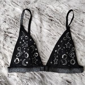 Unique embroidery Victoria's Secret Bralette with  space patterns